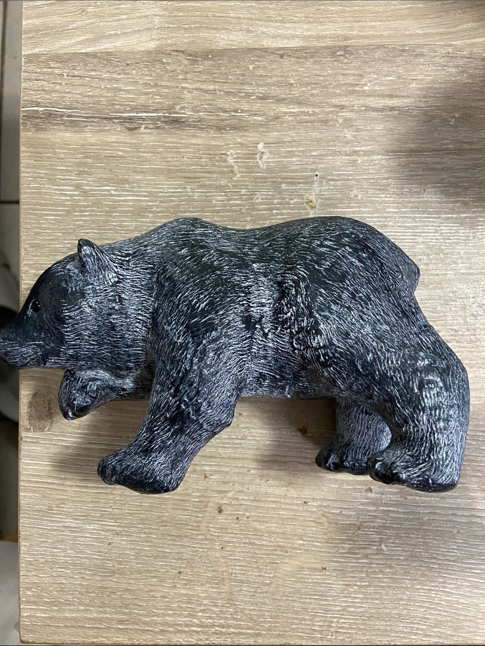 Vintage Decorative Black Bear Sculpture - Black Home Art Accent